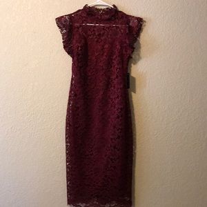Burgundy lace dress
